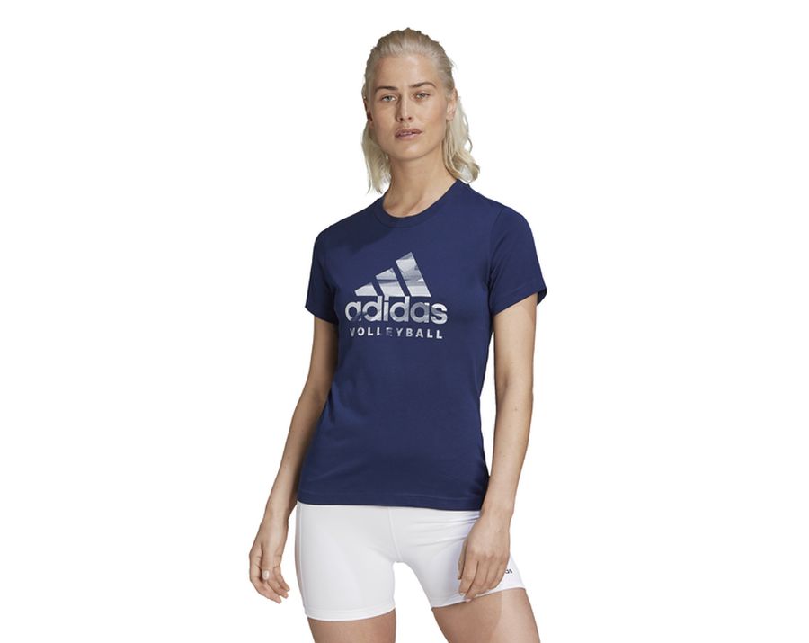 Adidas VB CAT LOGO 圖案 T 裇 (女裝)