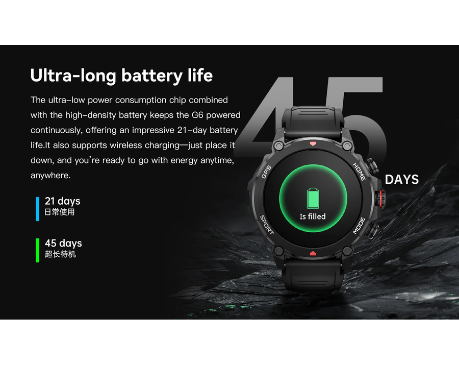 AuraFit - TREK 2 Sports Smartwatch with GPS Function (G6)